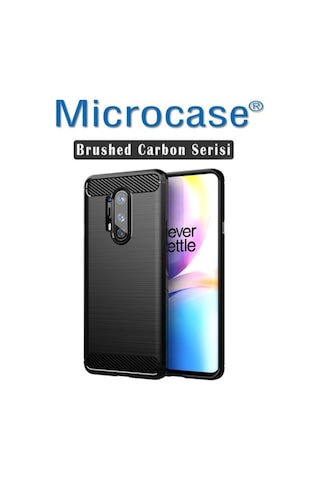Microcase Oneplus 8 Pro Brushed Carbon Fiber Silikon Kilif -Siyah 439342532