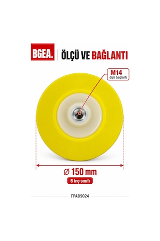 Bgea Premium Makine Tabanı Esnek Cırlı Sarı 6 İnç 150 Mm