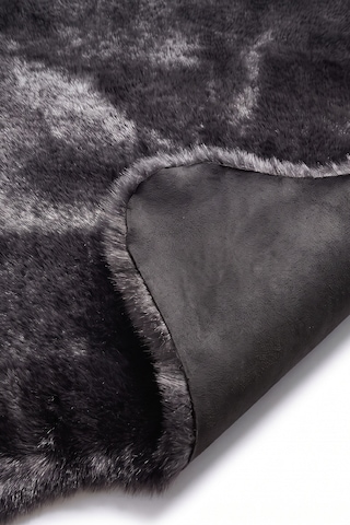 Merplush Peluş Post Halı 120x150 Cm Süet Taban Yumuşak Kürk Görünümlü Yatak Odası Halısı Antrasit Gri