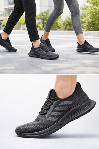Lyoraflex Yazlık Unisex Spor Ayakkabı Ultra Hafif, Nefes Alan Siyah - Beyaz - Siyah