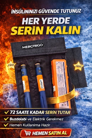 Mercfrigo İnsülin Soğutucu Cüzdan -siyah-4 Kalemlik Frio