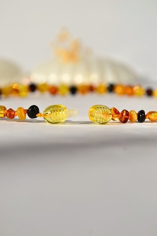 Kehribar Kolye Doğaltaş Çocuk 34cm Turuncu Amber