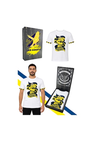 Fenerium Erkek Trıbun Fenerbahçe Yıkılmaz T-shirt Uv Kutu Hediyeli Beyaz