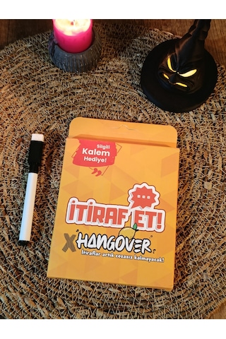 İtiraf Et X Hangover Kart Oyunu - Kese Ve Silgili Kalem Hediyeli Eğlendirici Grup Oyunu