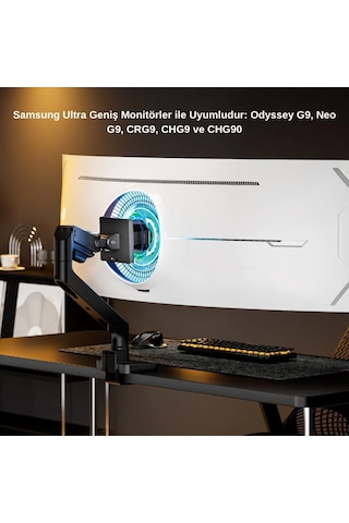 Samsung Uyumlu  Odyssey Ultra Geniş Monitör İçin Vesa Adaptör Dönüştürücü 100x100 Odyssey G9, Neo G9, Crg9, Chg9, Chg90