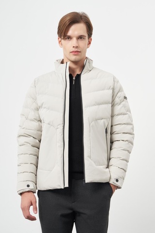 İmza Taş Rengi Dolumlu Hakim Yaka Slim Fit Dar Kesim Klasik Mont 1007245153 TAŞ RENGİ Taş