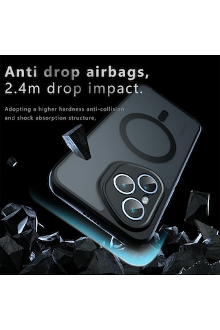 Honor 400 Pro 5g Global Kılıf Magsafe Tpu+pc Mat Telefon Kılıfı İle Uyumlu Siyah Şeffaf
