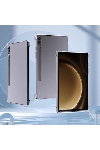 Samsung Galaxy Tab S9 Fe+ Plus 12.4 Inç Tablet Uyumlu Silikon Kılıf Şeffaf Köşe Korumalı Sm-x610 Kılıf