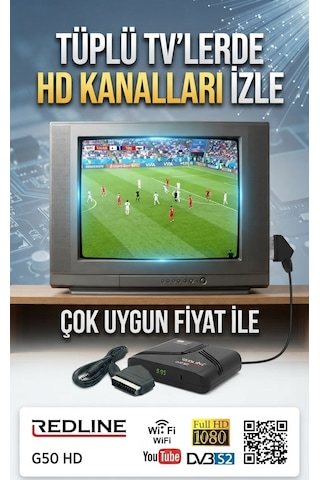 Redline G50 Uydu Alıcısı Ve Tüplü Tv İçin Av Kablosu Dahil