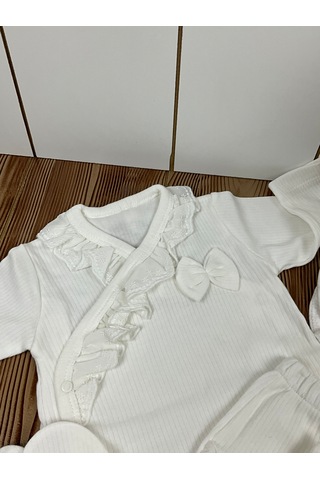 Zıpır Bebe 5li Kız Bebek Set Beyaz