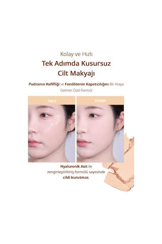 Hafif Yapılı, Pürüzsüz Mat Bitişli Pudra Fondöten Clıo Kill Cover Powder Foundation 21c Lingerie 21