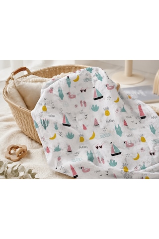 Minora Baby&Kids %100 Pamuk Müslin Bebek Örtüsü Çok Amaçlı Müslin Battaniye - 100 X 100 CM Çok Renkli