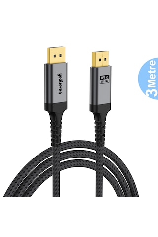 Displayport To Displayport Dp 2.1 Görüntü Aktarma Kablosu 3 Metre