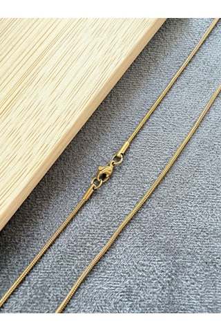 Altın Modeli Yılan Çelik Kolye Altın Çelik Zincir 1,75 Mm