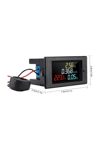 Besthome1 80-300v Ac Renkli Lcd Ekranlı Dijital Voltmetre Ampermetre, 100a Ct Trafosu İle Güç Ve Enerji Ölçümü