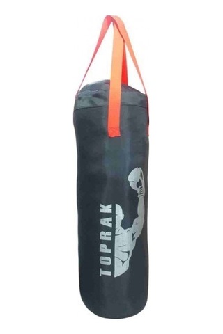 Boks Torbası Eldiven Ve Karabina Hediyeli İçi Dolu 60x22cm Füme Çok Renkli
