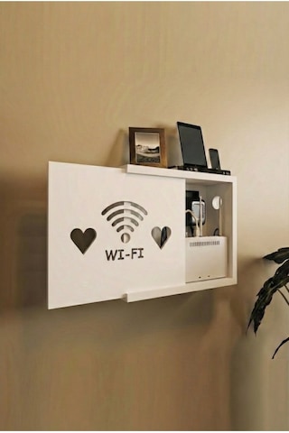 Wifi-modem Kalpli Kapak Saklama Kutusu Bilgisayar Kablo Priz Beyaz Wifi-modem Kalpli Kapak Saklama Kutusu Bilgisayar Kablo Priz Beyaz