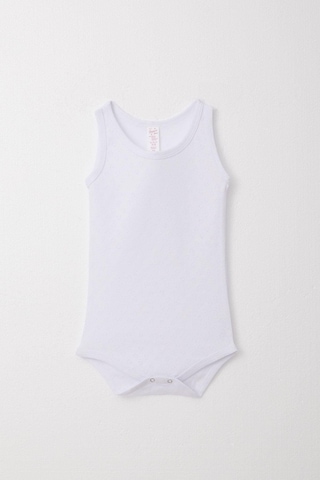 Breeze Kız Bebek Çıtçıtlı Atlet Zıbın Body Jakarlı Kalp Desenli 9 Ay-3 Yaş, Beyaz Beyaz