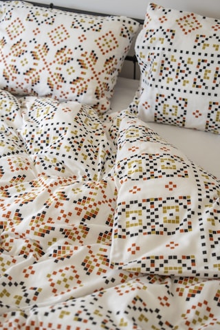 Cotton Collection Kışlık Pazen Çift Kişilik Nevresim Seti Boho Pearl Renkli