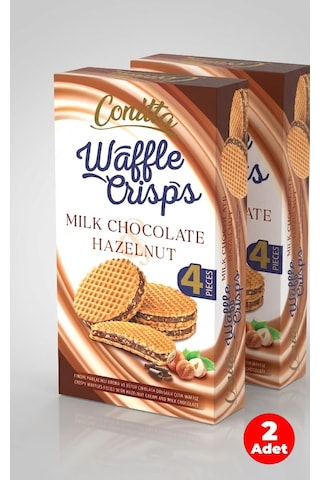 Conitta Waffle Crisps Fındık Kremalı Ve Sütlü Çikolatalı Çıtır Gofret 100 Gr. 2 Adet