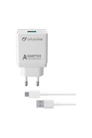 Cellularline Type-C Seyahat Şarjı 15W Kablo+Adaptör (Achsmkıt15Wt