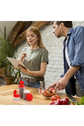 Trendooze 6 Parça Hava Geçirmez Tuz Karabiberlik Piknik Gri Kamp Takımları Gri