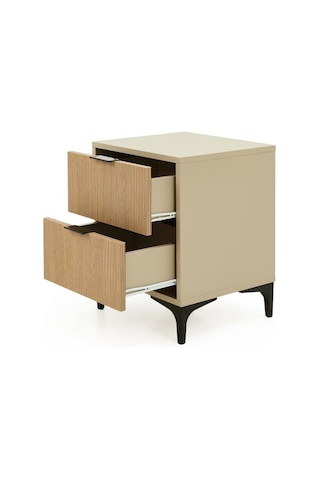 Just Home Prestige 2 Çekmeceli Komodin - Vizon / Yunus - 45 Cm Vizon / Yunus