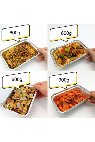 Tongxida 50 Adet Tek Kullanımlık Alüminyum Folyo Kutu - Izgara, Fırın, Balık Pişirme İçin 22x16x5.6cm Çok Renkli Çok Renkli