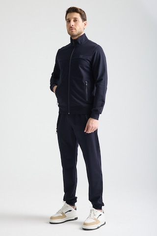 Shooter Sportswear Shooter Erkek Luxe Eşofman Takımı Rahat Kalıp Manşetli Minimal Logo Lacivert