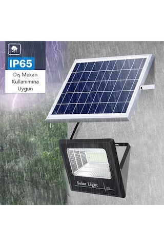 Cata 120 Watt Beyaz Işık 1200 Lümen Kumandalı Solar Projektör Led Projektör Dış Mekana Uygun Ct-4648