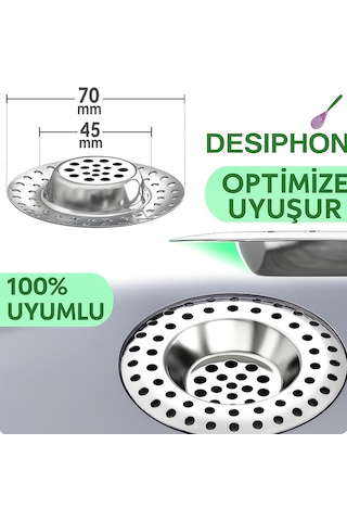 8'li 304 Paslanmaz Çelik Lavabo Süzgeci Seti Gider Tıkanıklığı