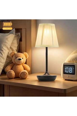 Geeroyoo Klasik Tarzlı Yatak Odası Lambası, 3 Renk Aydınlatma, Uzun Süre Kullanıma Dayanıklı Pil İle Lüks Atmosfer Siyah