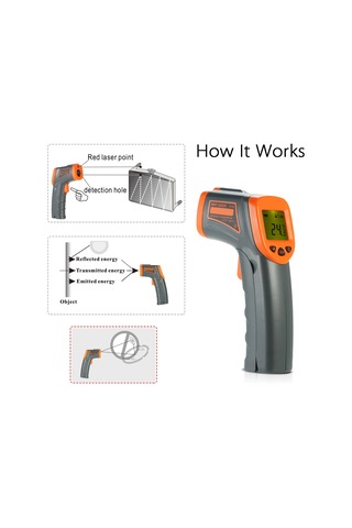 Springsun Akilli Sensör -32 380 12:1 Taşınabilir El Tipi Dijital Temassız Ir Kızılötesi Termometre Sıcaklık Test Cihazı