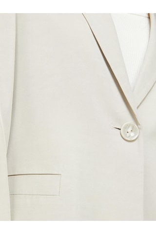 Sisley %100 Viskoz Cebi Biyeli Tek Düğmeli Saten Blazer Ceket Kadın Gri Ceket - 324p29nmlw023 Bej