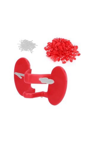 Moveevo Orta Boy İki Asma Tavuk Gözlüğü - Kanat, Yumurta Ve Tavşan Kuyruğu Kırpmayı Engeller - 100 Adet/ Paket Plastik Malzeme