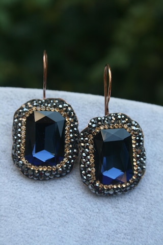 Stoneage Kristal Taşlı El Yapımı Kadın Küpe Sarı