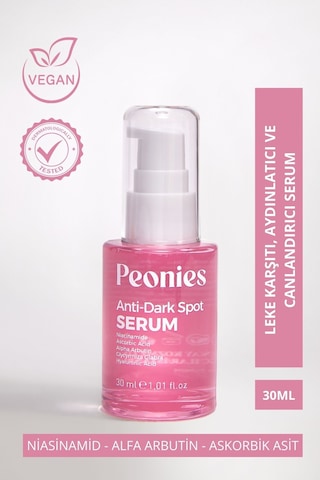 Peonies Dark Spot Serum Leke Karşıtı Aydınlatıcı Serum C Vit Arbutin Niasinamid Tüm Ciltler