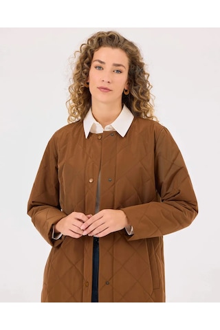 Scl Kadın Çıt Çıt Düğmeli Kapitone Anorak Kaban 10002421411003 Taba
