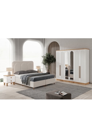 Rosa 6 Kapaklı Komple Mdf Yatak Odası Takımı