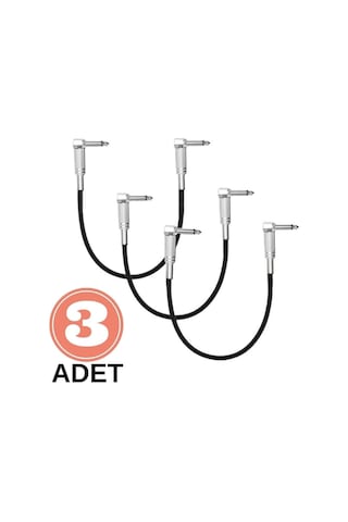 Pedal Bağlantı Kablosu Efekt Pedal Ara Kablosu Çift Jaklı Jack L/l 3 Adet