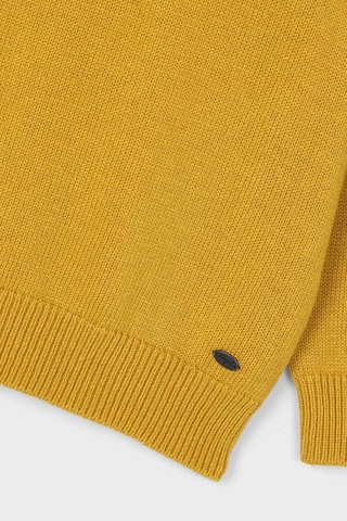 Erkek Çocuk Bisiklet Yaka Basic Triko Kazak - Hardal Sarı