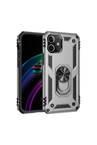 Apple Uyumlu iPhone 12 Kılıf Zore Vega Kapak Gri