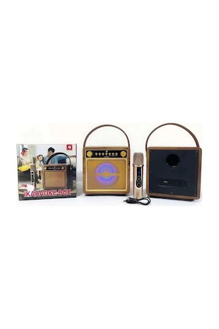 Subwoofer Karaoke Kablosuz Mikrofonlu Hoparlör Usb Tf Kart Mp3 Çalar Şarjlı Bluetooth Speaker