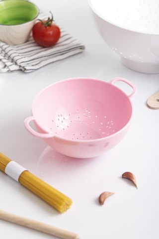 Akrilik Soft Pembe Mini Pirinç Süzgeçi & Bakliyat Süzgeçi 3 Su Bardağı Ölçülü Pembe