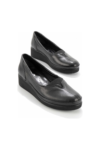 Siyah Hakiki Deri Kadın Casual Ayakkabı K01586060103 Siyah