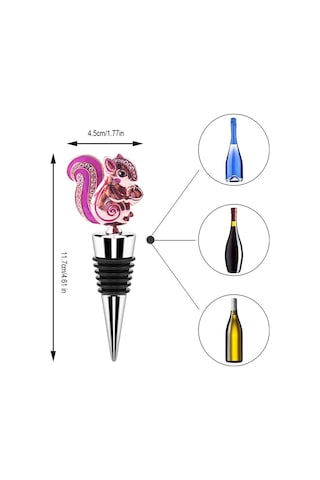 Konesam 2 Adet Metal Sincap Desenli Şarap Şişe Tıkanıcısı - Zinc Alloy Malzeme İle Şarap Tazeliğini Koruyucu Dekoratif Korku