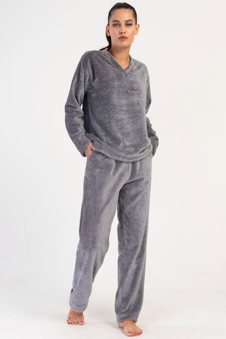 Cotonhause Kadın Welsoft Uzun Kol Füme Pijama Takım C0t2n1o304 001