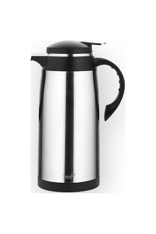 Teba Çelik Termos 1.3 Litre İçi Cam 12 Saat Sıcak Gri