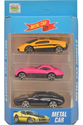 3'lü Metal Araba Seti 1:64 Ölçekli