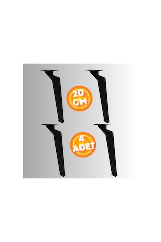 20 Cm Metal Tabanca Ayak Koltuk Ayağı Mobilya Ayağı Ünite Ayağı Konsol Ayağı Puf Berjer Ayağı 4 Ad Siyah